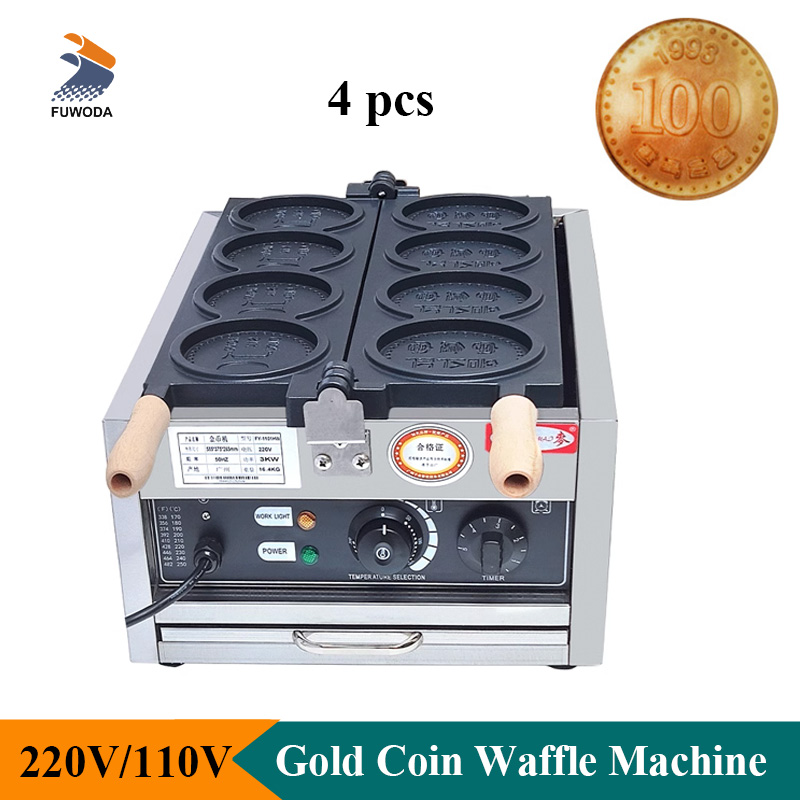 4pcs Small Gold Coin Bread Waf - Mini Waffle Maker Machine recension och pris